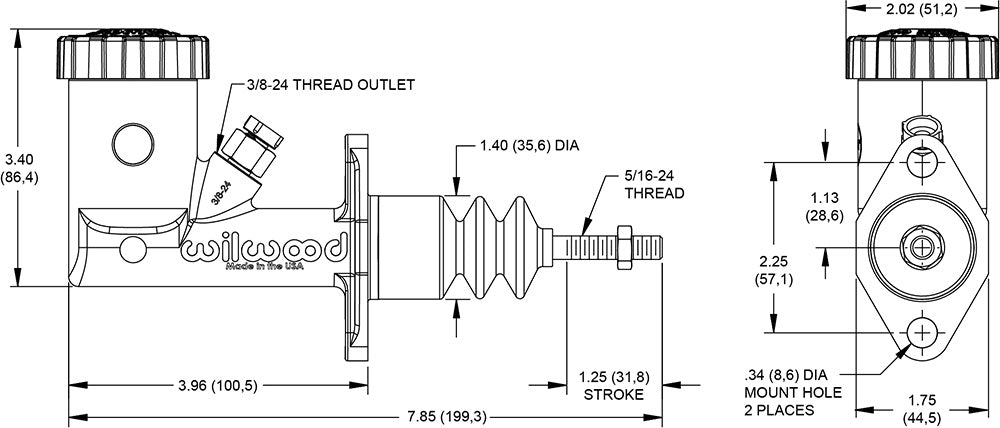 Wilwood - 5/8" Bore W/ Reservoir