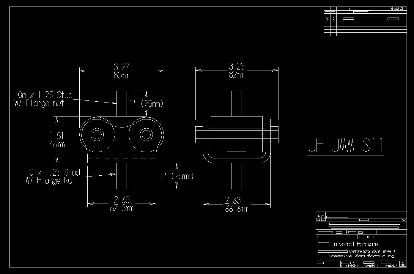 Urethane Motor Mount -- UH-UMM-S11