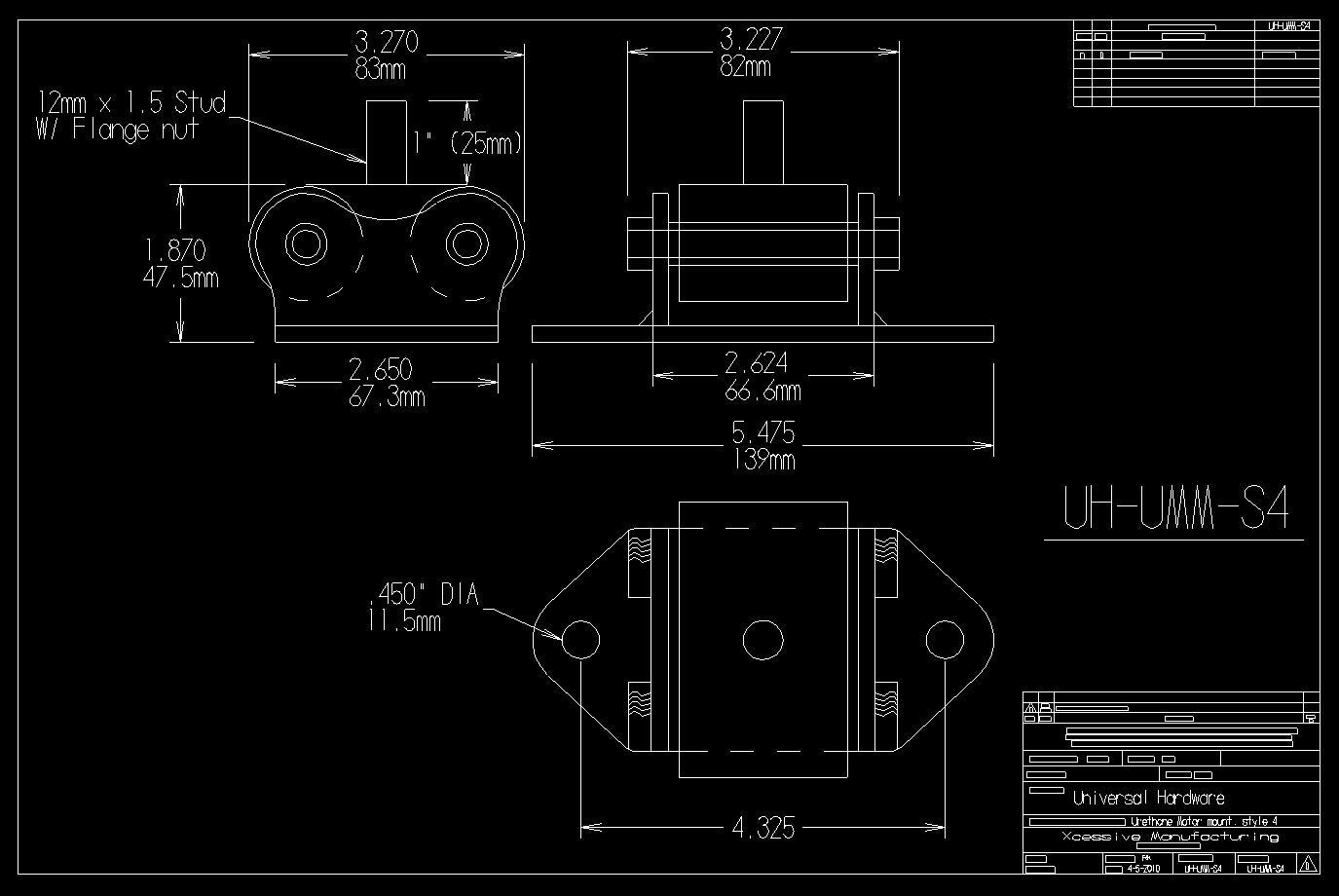 Urethane Motor Mount - UH-UMM-S4